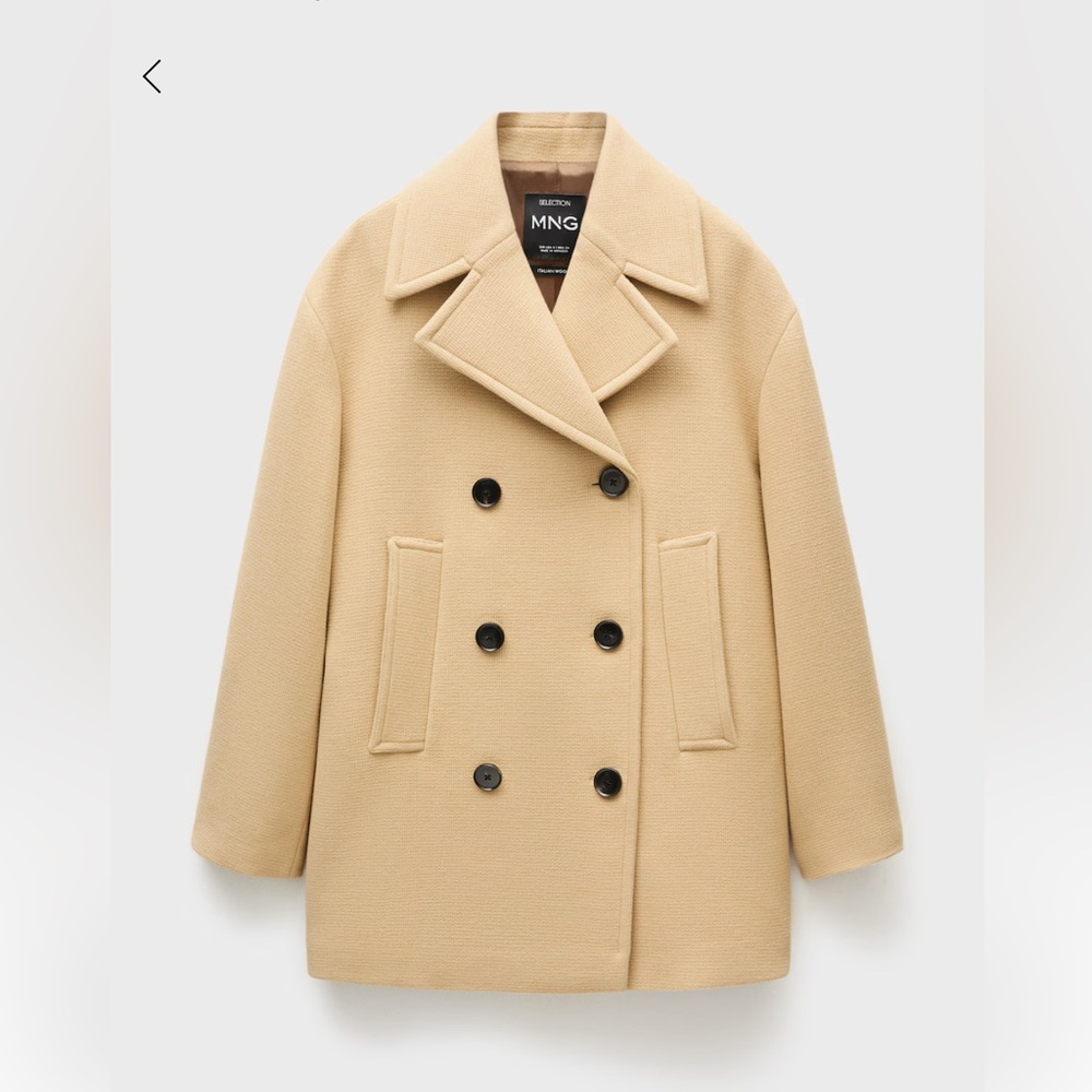 Mango double breasted virgin wool coat